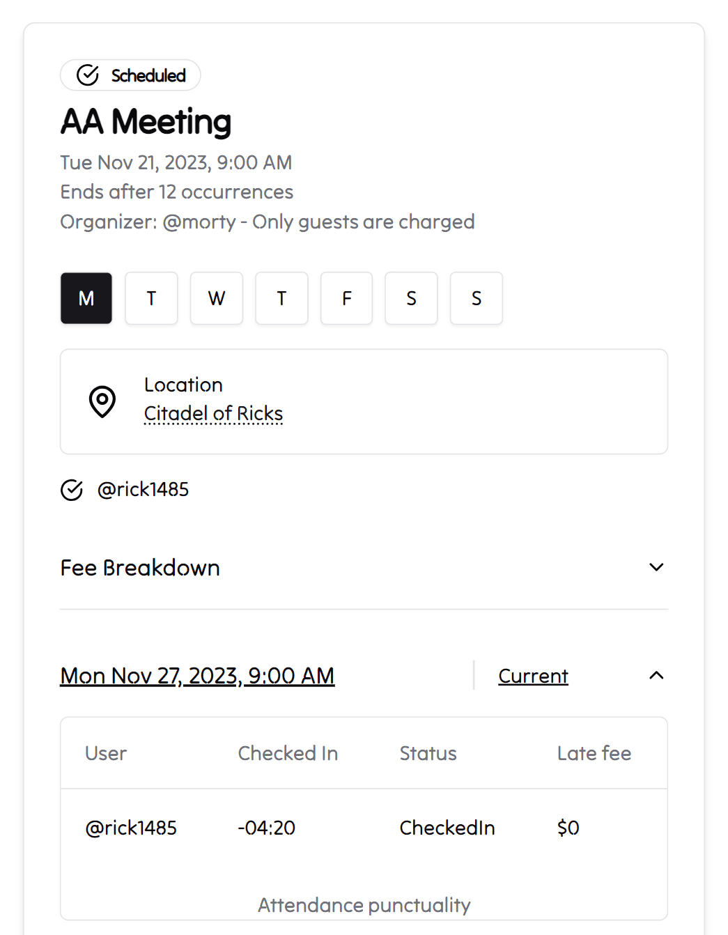 Determine late fees